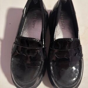 Old Navy Black Patent Penny Loafers Kids